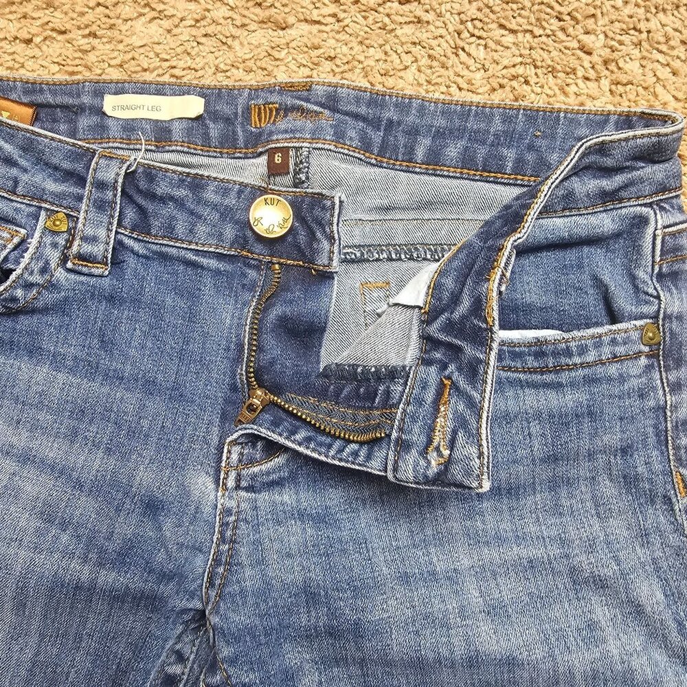 KUT from the Kloth Jeans Womens 6 Straight Leg Blue Low Rise Denim Stretch - Picture 8 of 8